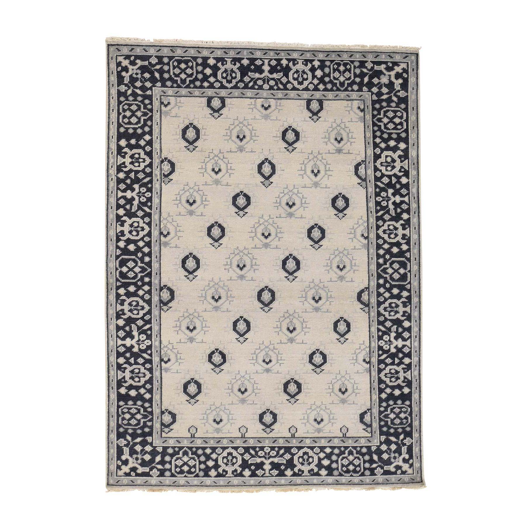Transitional Wool Hand-Knotted Area Rug 5'1